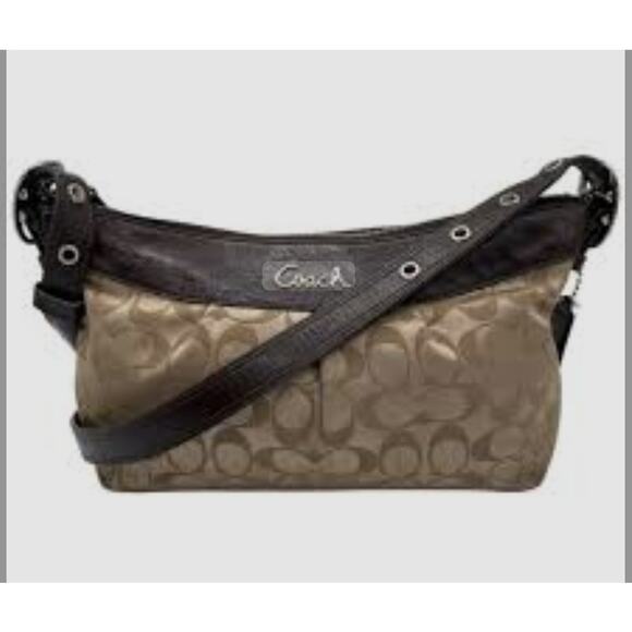 Coach Ashley Sateen East West  Duffle Convertible Strap Hobo Crossbody  Bag - Picture 1 of 9